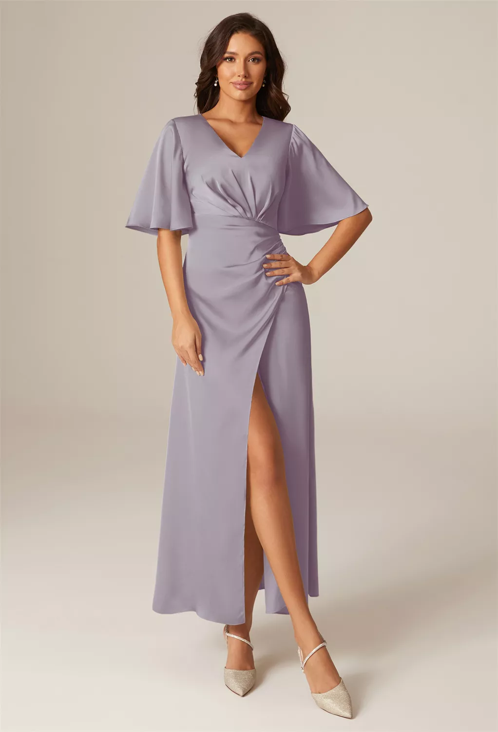 AW Gabrielle Purple Haze  Long Bridesmaid Dresses